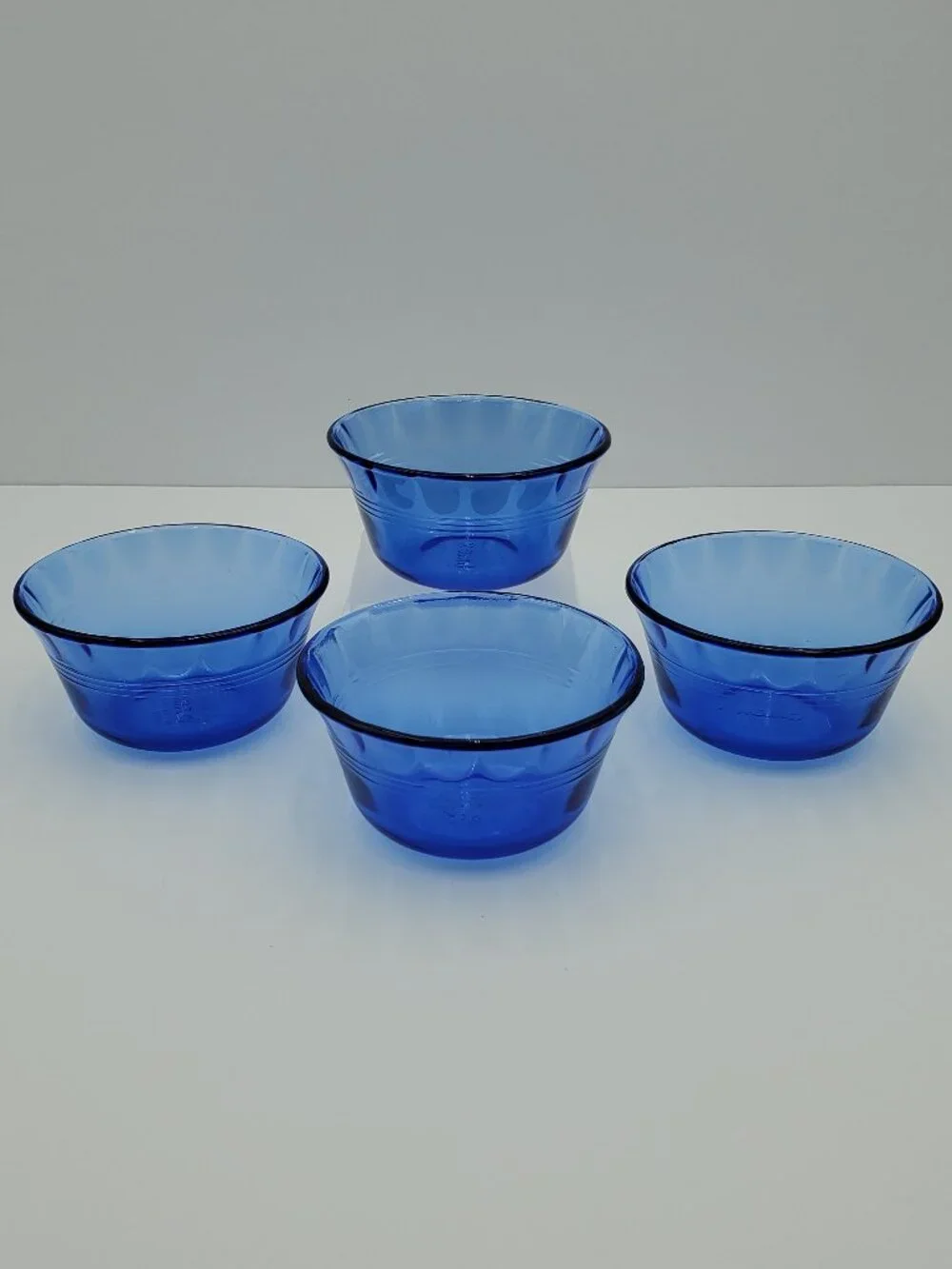 Pyrex Originals Cobalt Blue Glass Custard Cups Ramekins Dessert Bowls